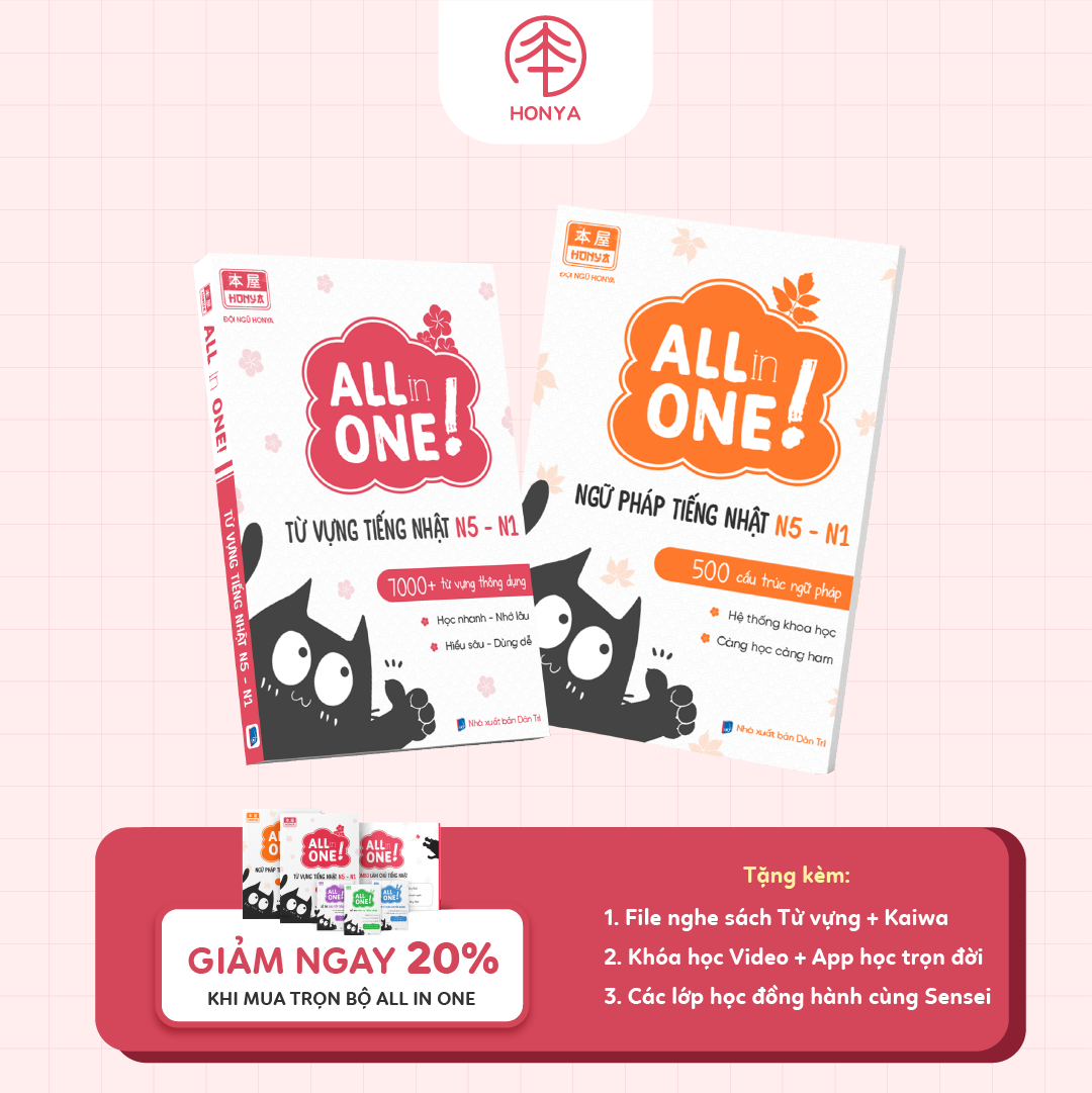 COMBO TỪ VỰNG - NGỮ PHÁP TIẾNG NHẬT N5-N1