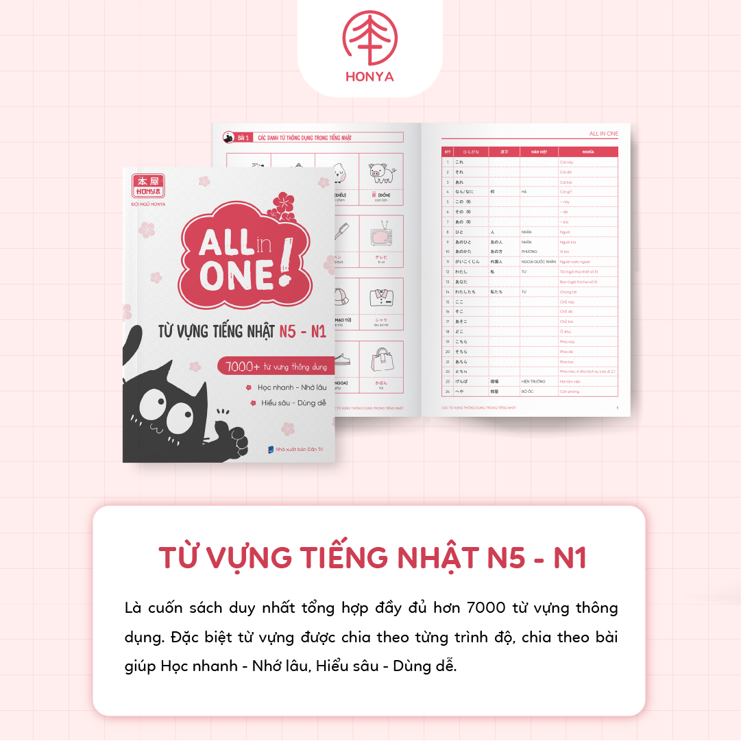 COMBO TỪ VỰNG - NGỮ PHÁP TIẾNG NHẬT N5-N1